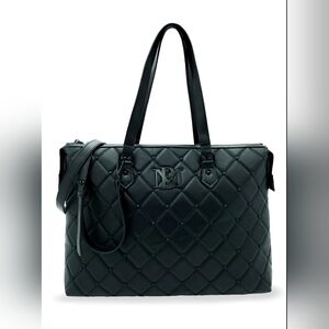 NWT Badgley Mischka Black Quilted Studded Tote